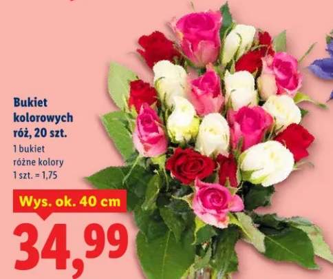 Bukiet kolorowych róż