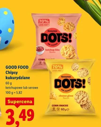 Chipsy kukurydziane ketchupowe lub serowe