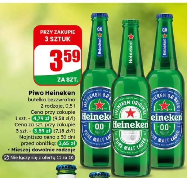 Piwo Heineken butelka bezzwrotna, 2 rodzaje