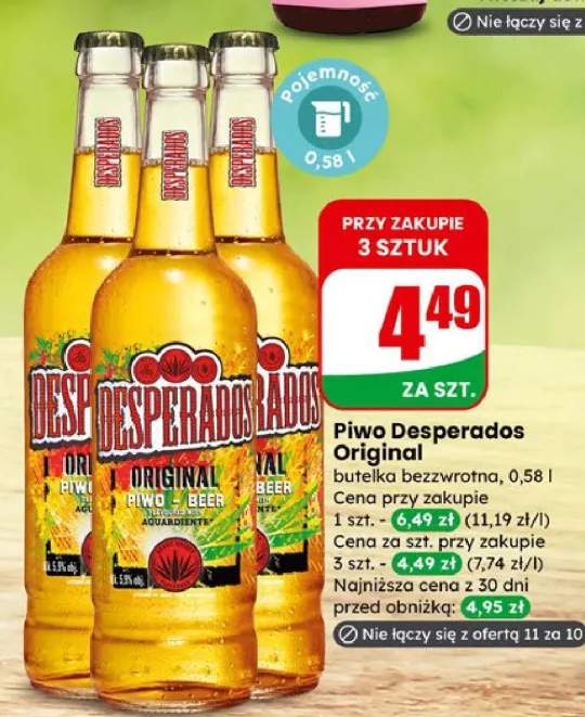 Piwo Desperados Original butelka bezzwrotna