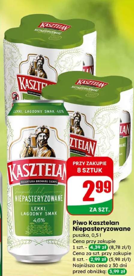 Piwo Kasztelan niepasteryzowane puszka