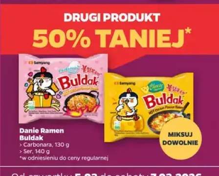 Danie ramen buldak carbonara, ser, 140g