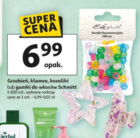 Grzebień, klamra, koraliki lub gumki do włosów