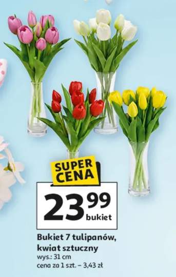 Bukiet 7 tulipanów, kwiat sztuczny