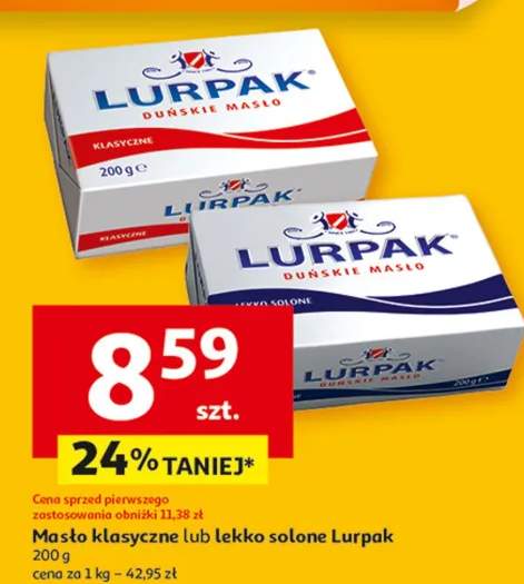 Masło klasyczne lub lekko solone Lurpak