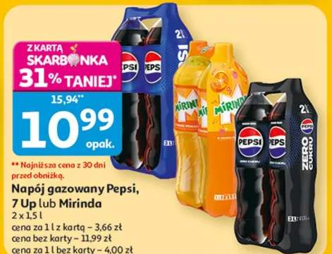 Napój gazowany Pepsi, 7 Up lub Mirinda