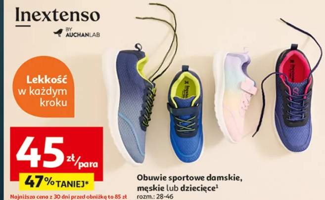 Obuwie sportowe damskie, męskie lub dziecięce