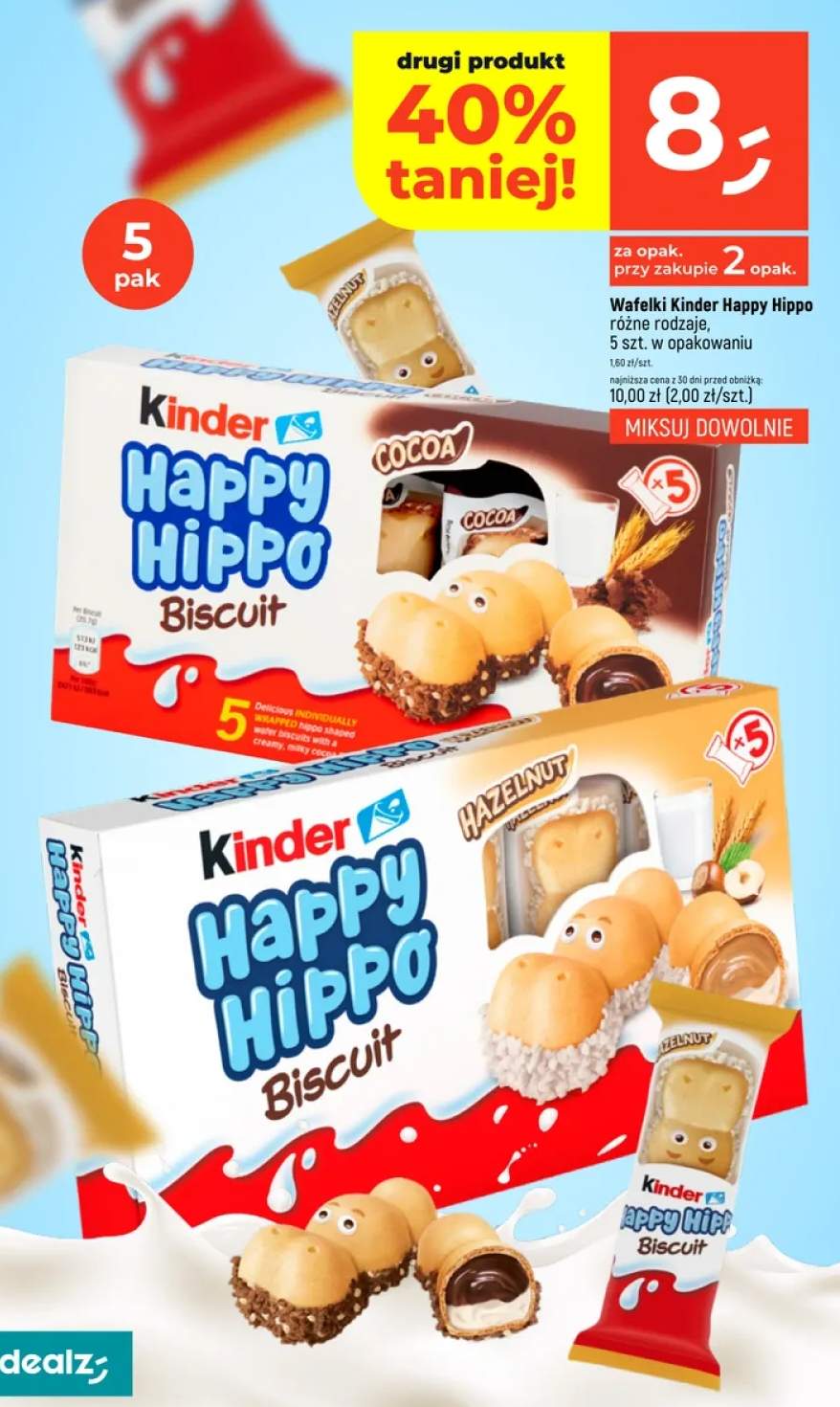 Wafelki Happy Hippo różne rodzaje