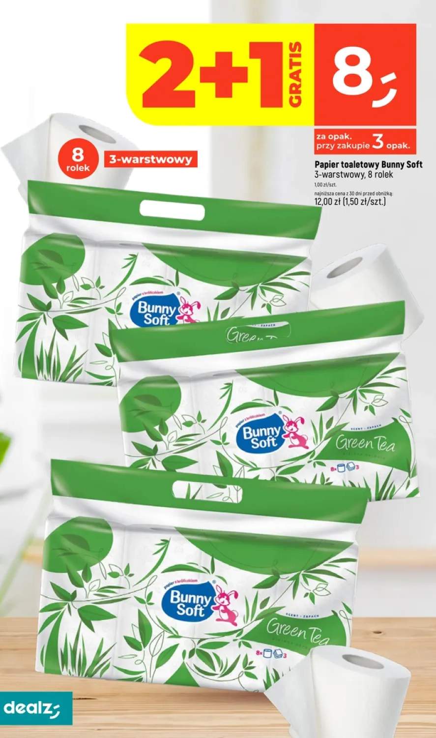 Papier toaletowy 3-warstwowy, 8 rolek