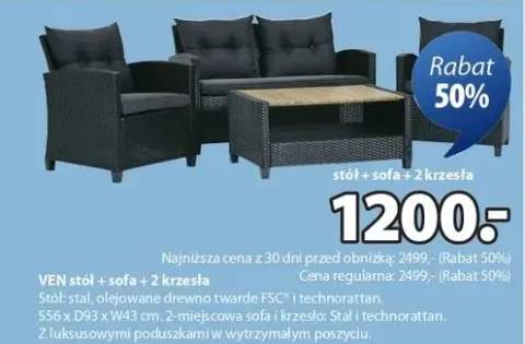 Stół + sofa + 2 krzesła