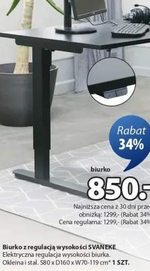 Biurko z regulacją wysokości SVANEKE