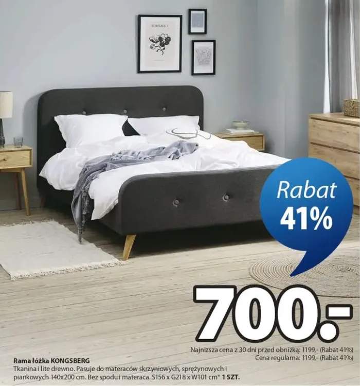 Rama łóżka Kongsberg