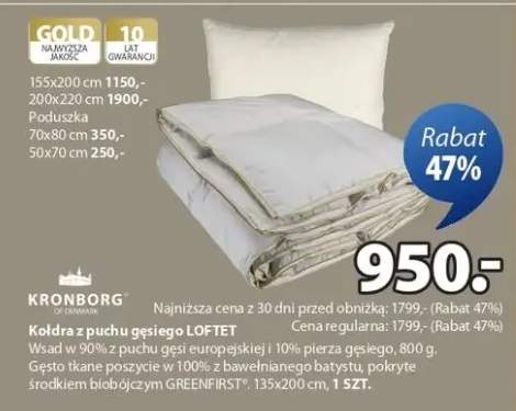 Kołdra z puchą gęsiego Loftet