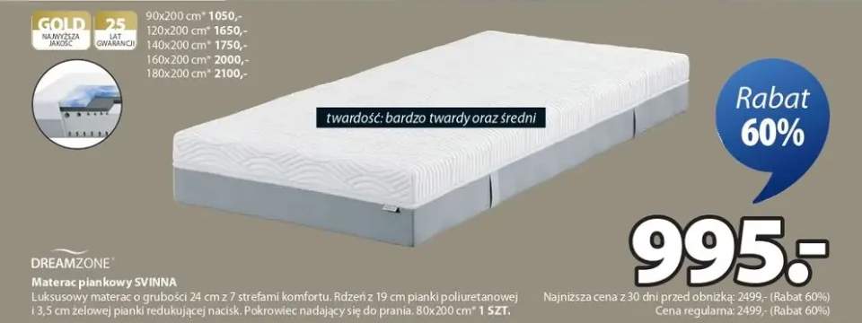 Materac piankowy Svinna