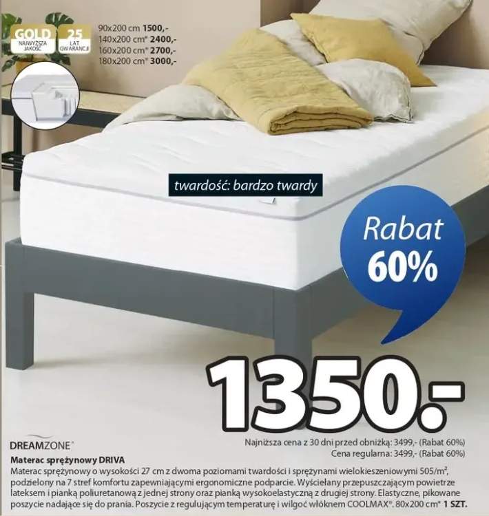 Materac sprężynowy Driva