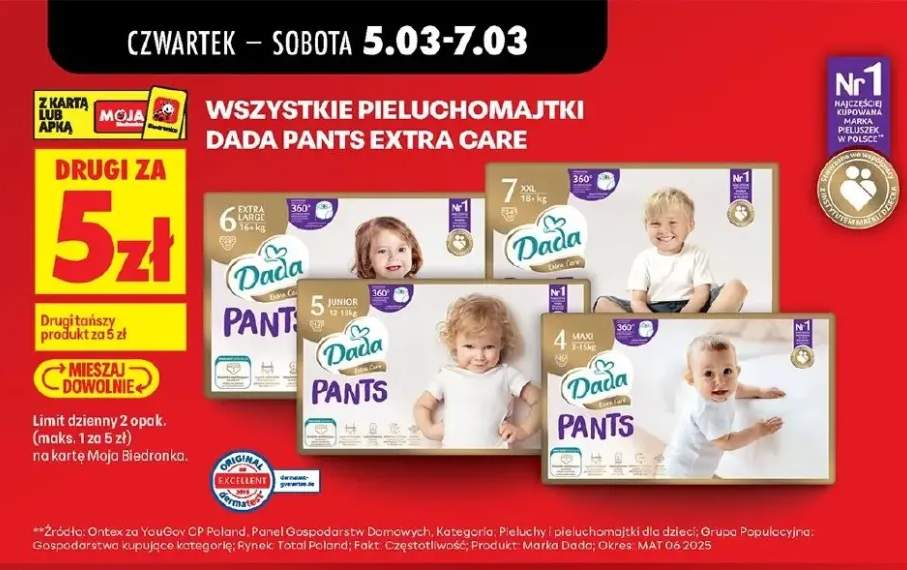 Pieluchomajtki Extra Care rozmiar 4 Maxi 8-18kg