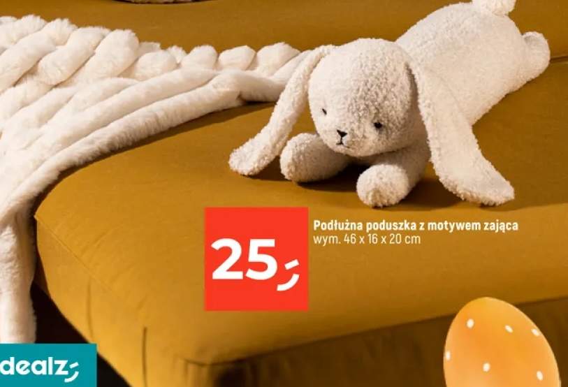 Podłużna poduszka z motywem zająca