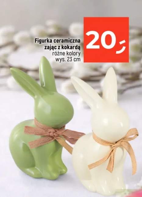 Figurka ceramiczna zając z kokardą różne kolory