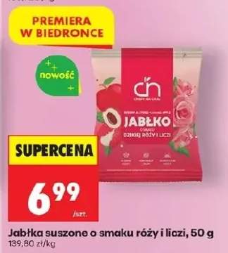 Jabłka suszone o smaku róży i liczi