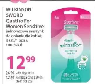 Jednorazowe maszynki do golenia dla kobiet Quattro For Women Sensitive, 3 szt./1 opak.