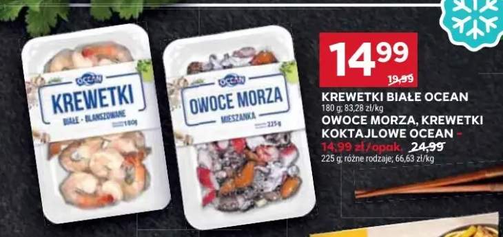 Owoce morza, krewetki koktajlowe