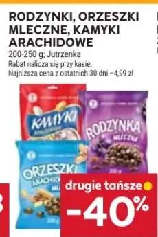 Rodzynki, orzeszki mleczne, kamyki arachidowe