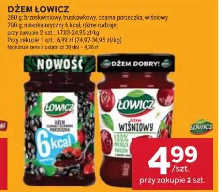 Dżem łowicz brzoskwiniowy, truskawkowy, czarna porzeczka, wiśniowy