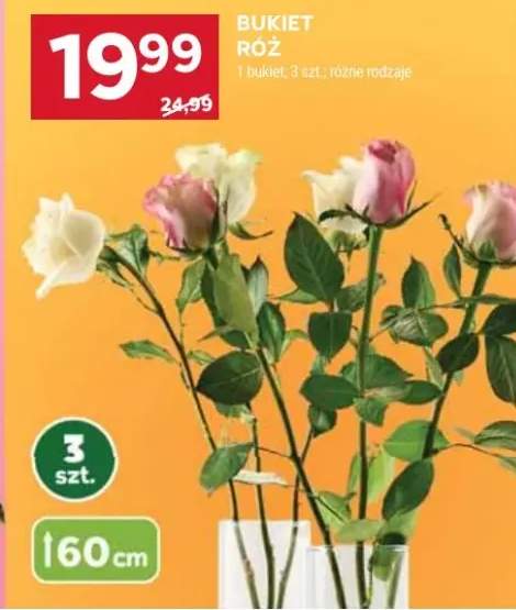 Bukiet róż 3szt różne rodzaje