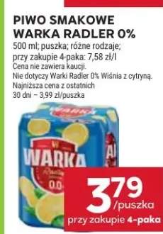 Piwo smakowe Warka Radler 0%