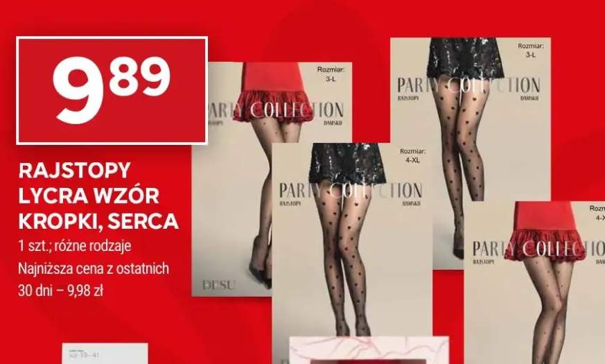 Rajstopy Lycra różne rodzaje - wzór kropki, serca