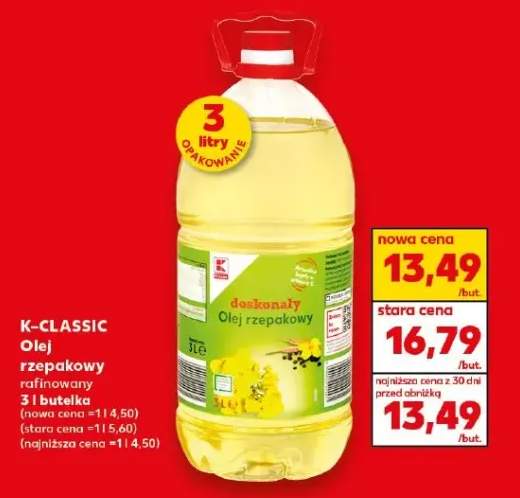 Olej rzepakowy rafinowany 3 l