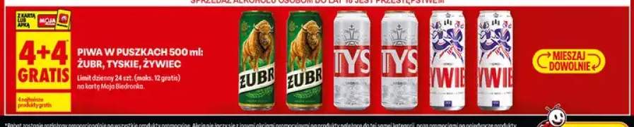 Piwo w puszkach Żubr, Tyskie, Żywiec