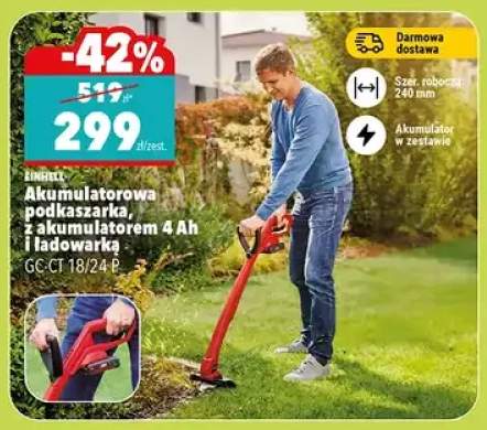 Akumulatorowa wykaszarka z akumulatorem 4Ah i ładowarką GCCT18/24B