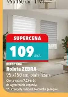 Roleta ZEBRA 95 x 150cm, biała, szara