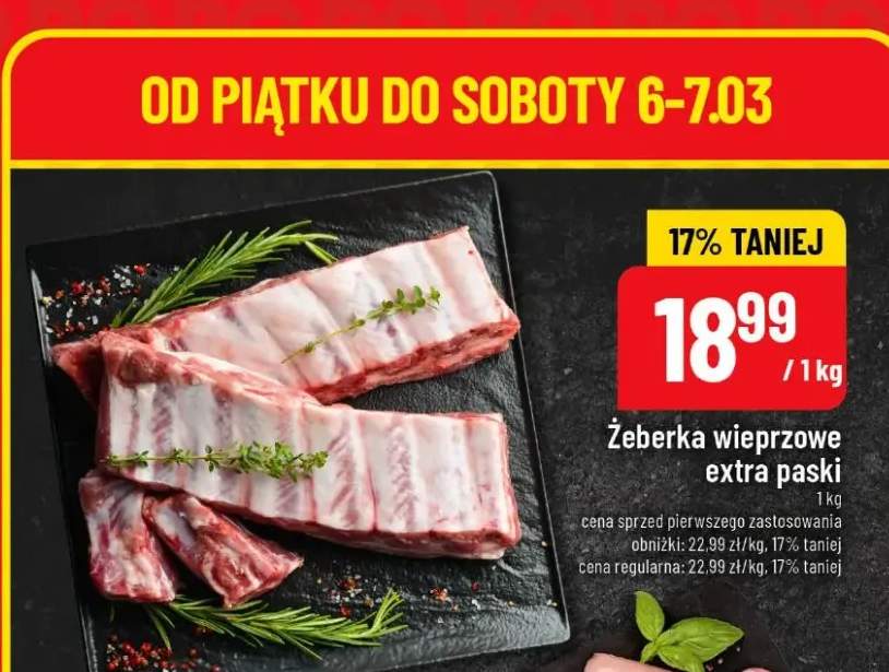 Żeberka wieprzowe extra paski