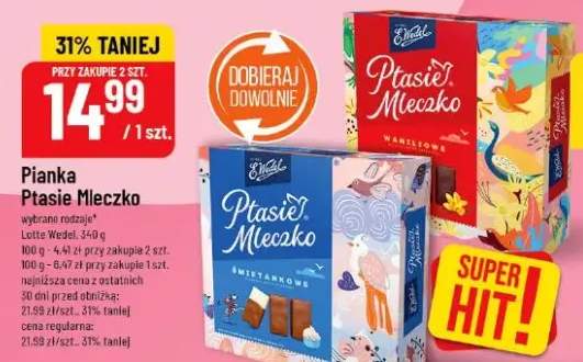 Pianka Ptasie Mleczko wybrane rodzaje