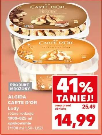 Lody Carte D'Or różne rodzaje