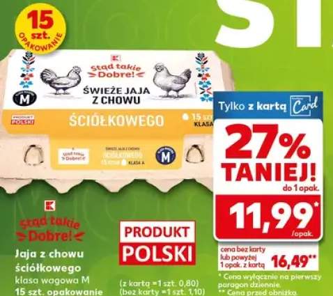 Jaja z chowu ściółkowego klasa wagowa M