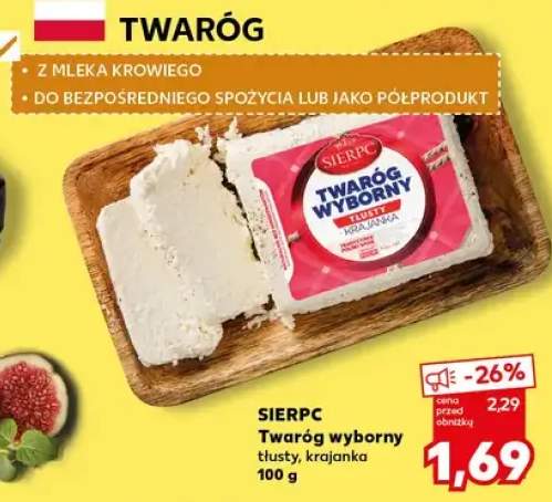 Twaróg wyborny tłusty, krajanka