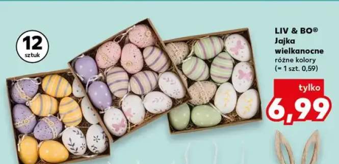 Jajka wielkanocne 12 szt., różne kolory