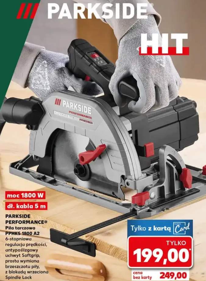 Piła tarczowa PPHKS 1800 A2, moc 1800 W, dł. kabla 5 m