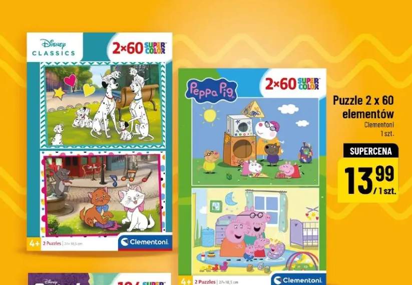 Puzzle 2 x 60 elementów Disney Classics