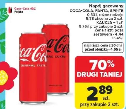 Napój gazowany Coca-Cola, Fanta, Sprite