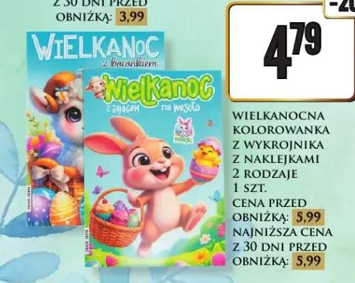 Wielkanocna kolorowanka z wykrojniką z naklejkami 2 rodzaje
