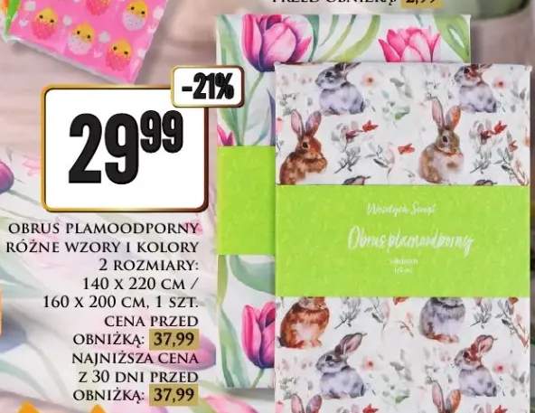 Obrus plamoodporny różne wzory i kolory 2 rozmiary: 140 x 220 cm / 160 x 200 cm