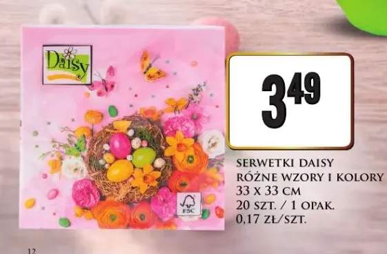 Serwetki Daisy różne wzory i kolory
