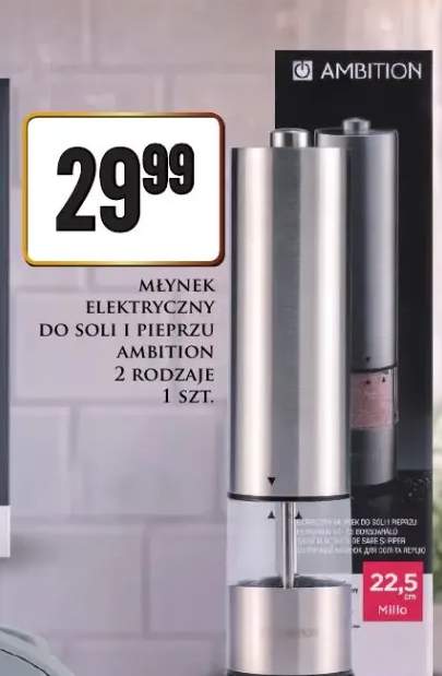 Młynek elektryczny do soli i pieprzu 2 rodzaje