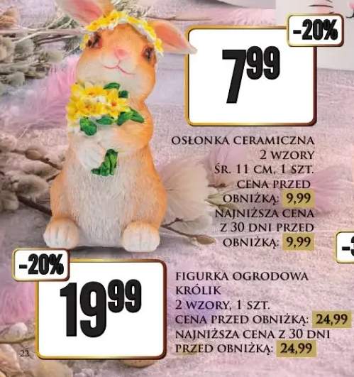 Figurka ogrodowa królik 2 wzory