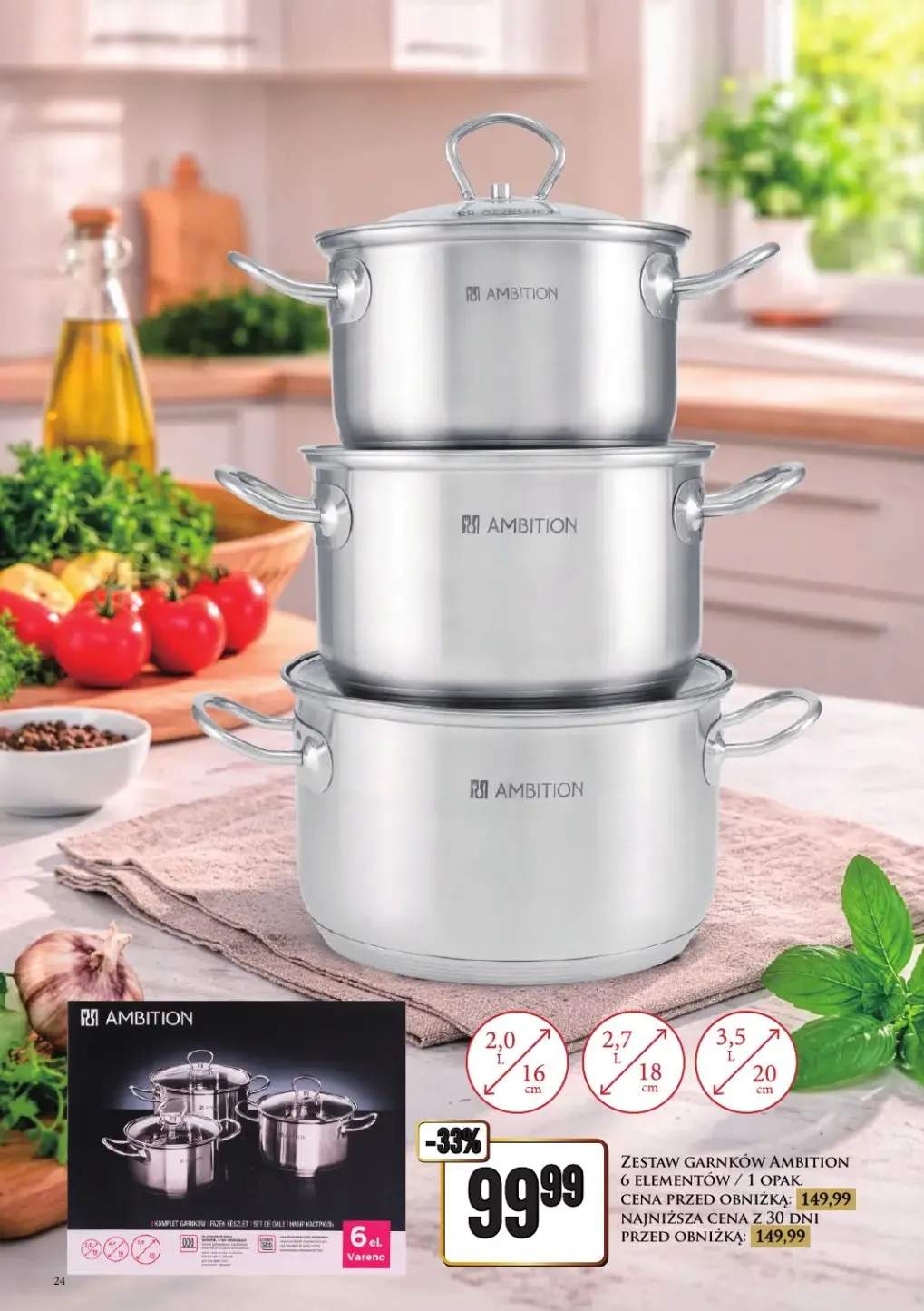 Zestaw garnków 6 elementów