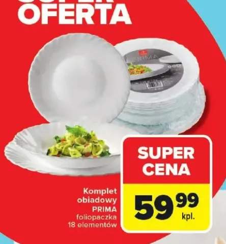 Komplet obiadowy Prima foliopaczka 18 elementów